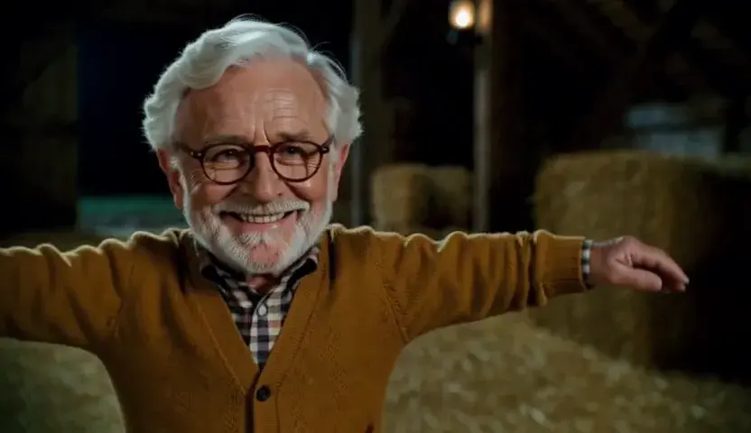 The imp grinning at the camera with arms spread